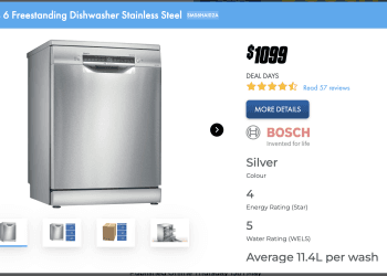 The Good Guys: Bosch Series 6 Freestanding Dishwasher Stainless Steel (SMS6HAI02A) – $1099 -> $1089 with Price Beat